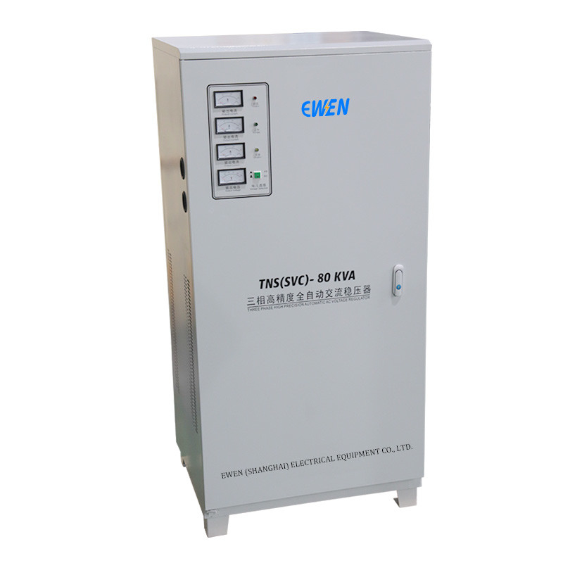 80KVA Stabilizzatore di tensione industriale a tre fasi Regolatore automatico di tensione 380VAC 400VAC con servomotore