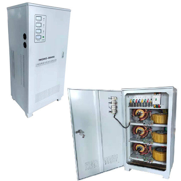 Tipo del servomotore di CA 100KVA stabilizzatore automatico industriale metallico di tensione di 3 fasi