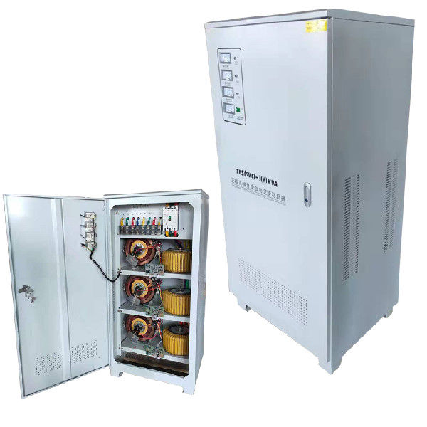 Tipo del servomotore di CA 100KVA stabilizzatore automatico industriale metallico di tensione di 3 fasi